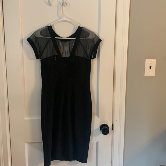 Scarlett black mesh neckline midi dress - Picture 2 of 8